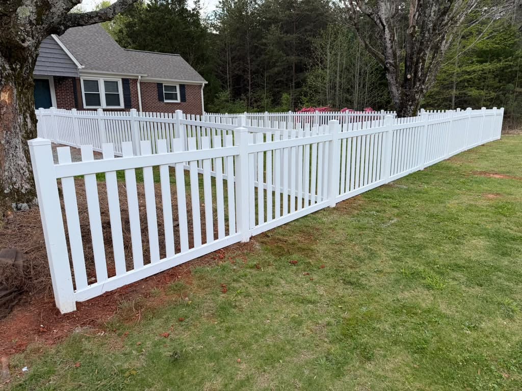 Vinyl / PVC fencing installed by Delgado Fence