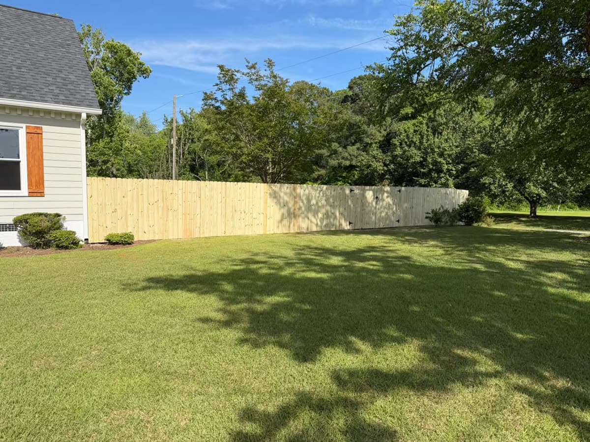 Wood fencing installed by Delgado Fence